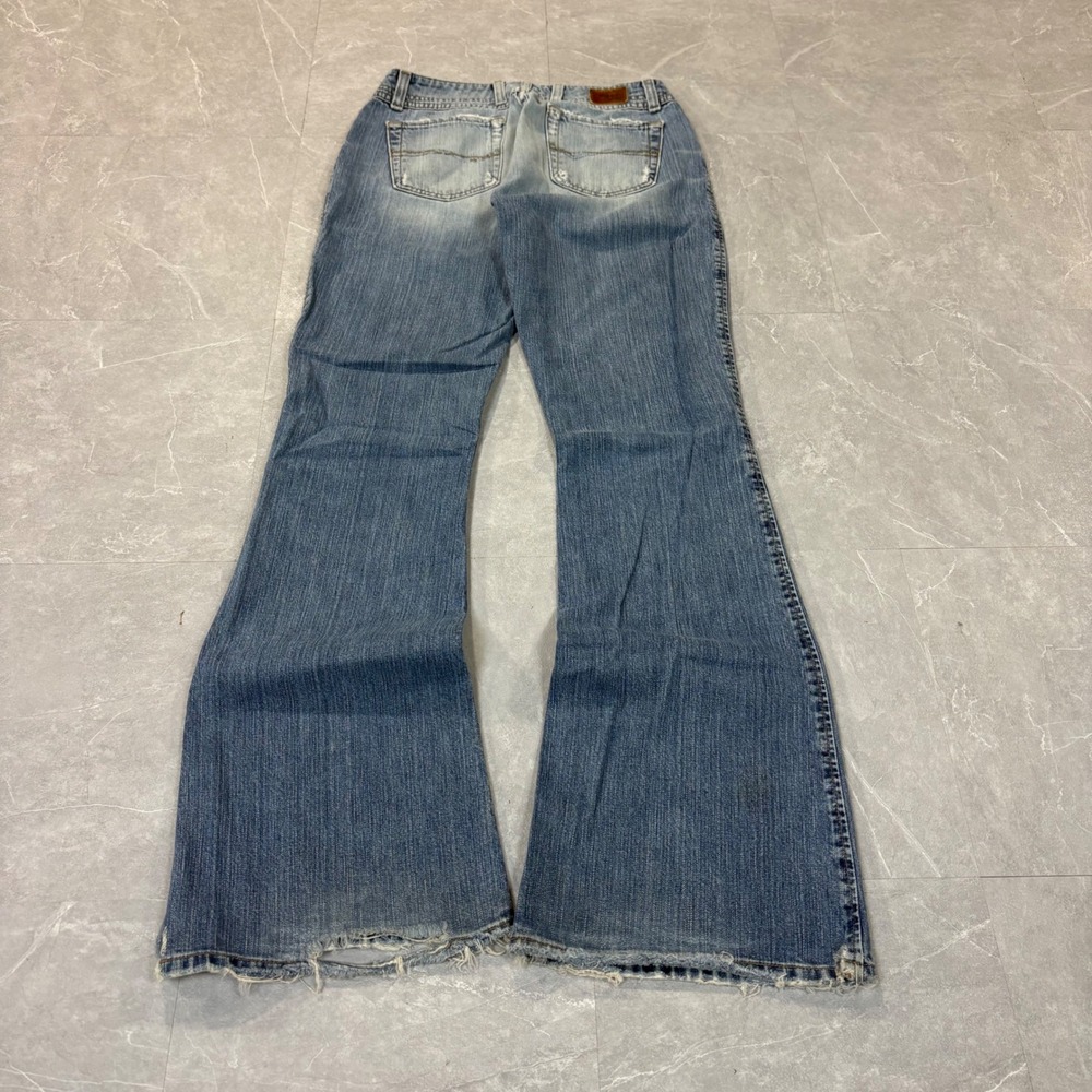 BKE Denim Harbor 22 Women Flare Jeans Medium Wash Distressed 100 Cotton BKL920XL